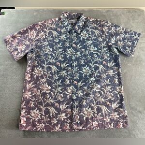 Reyn Spooner Men's 3XL Shirt Floral Short Sleeve Hawaiian Color Fade XXXL Button